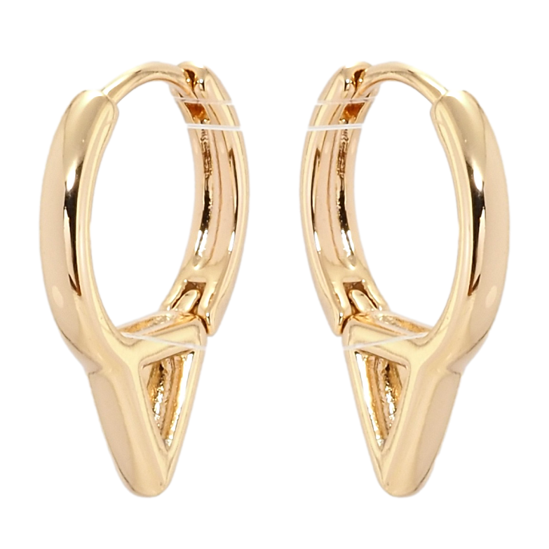 Серьги Xuping Позолота 18K колечки Колечки с треугольниками фото №2