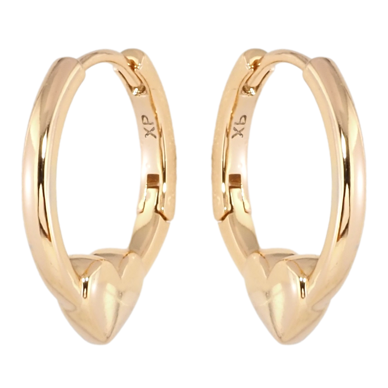 Серьги Xuping Позолота 18K колечки Сердечки фото №1