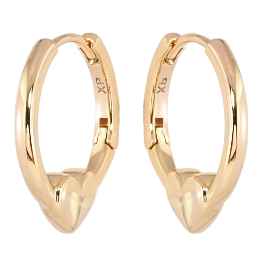 Серьги Xuping Позолота 18K колечки Сердечки фото №1