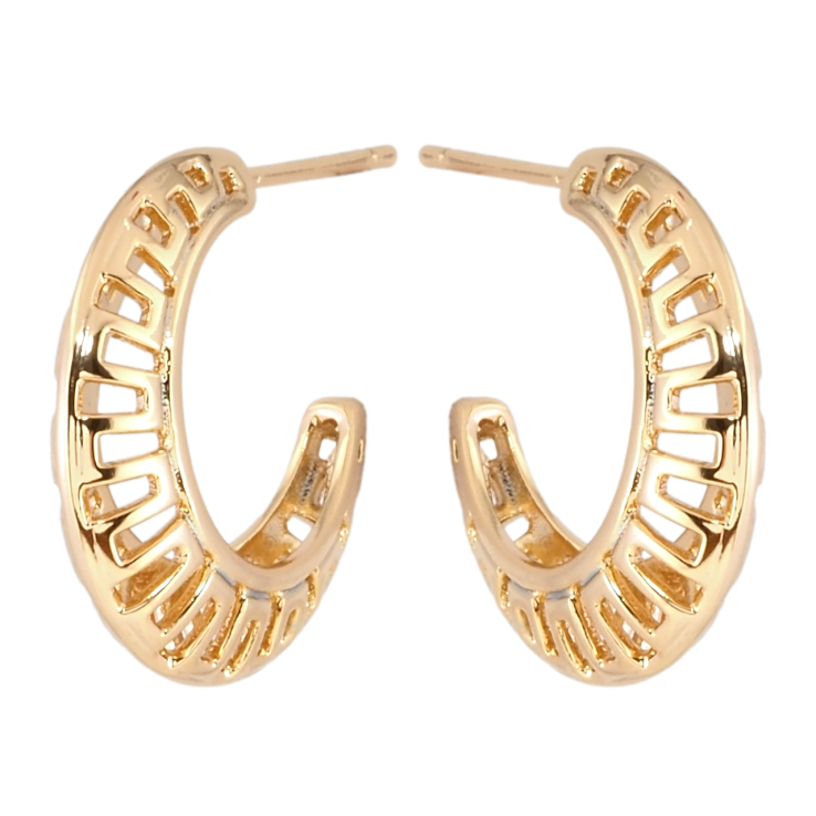 Серьги Xuping Позолота 18K пусеты Дуги с резным узором фото №11