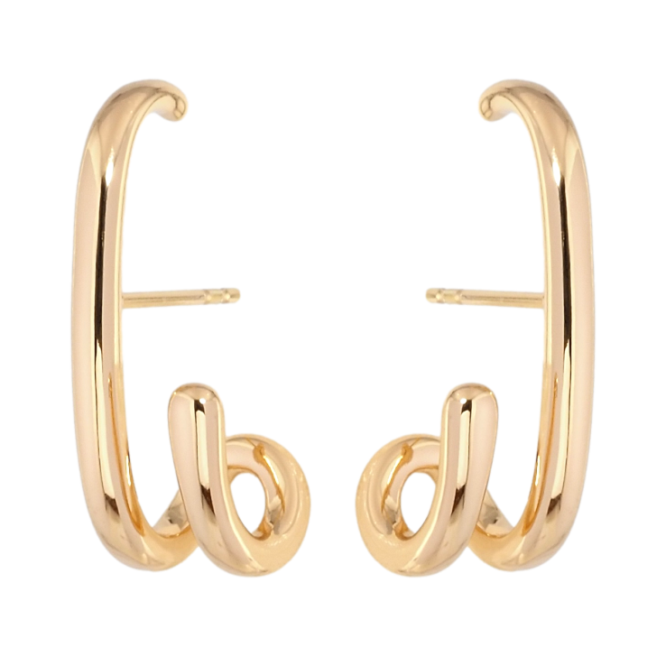 Серьги Xuping Позолота 18K пусеты Авангард фото №20