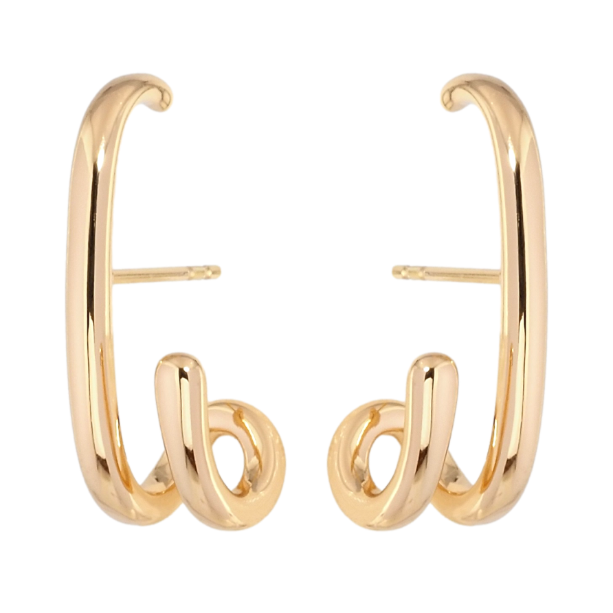 Серьги Xuping Позолота 18K пусеты Авангард фото №1