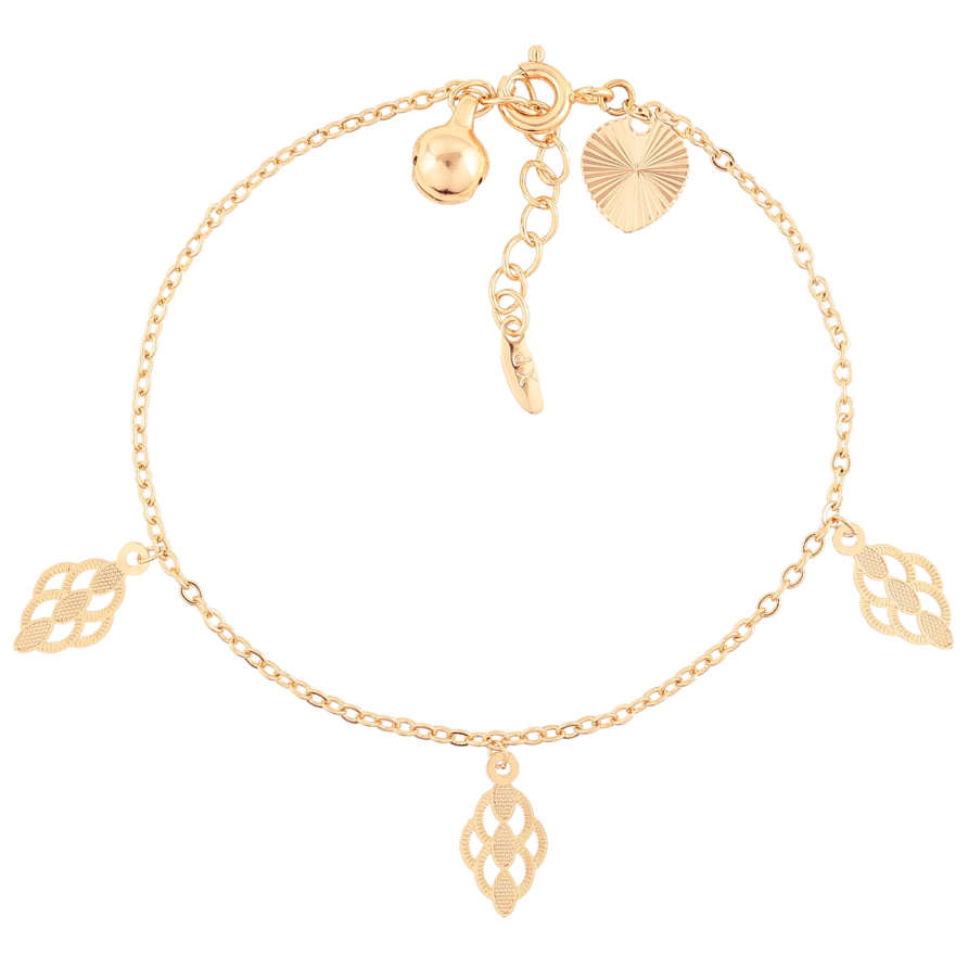 Браслет Xuping Позолота 18K Цепочка Якорная с подвесками размер с доп.цеп.17-19.5см х 1мм фото №1