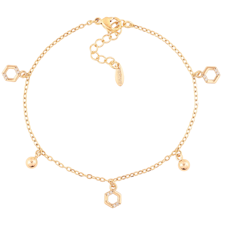 Браслет Xuping Позолота 18K Цепочка Якорная с подвесками размер с доп.цеп.17-20см х 1.5мм фото №14