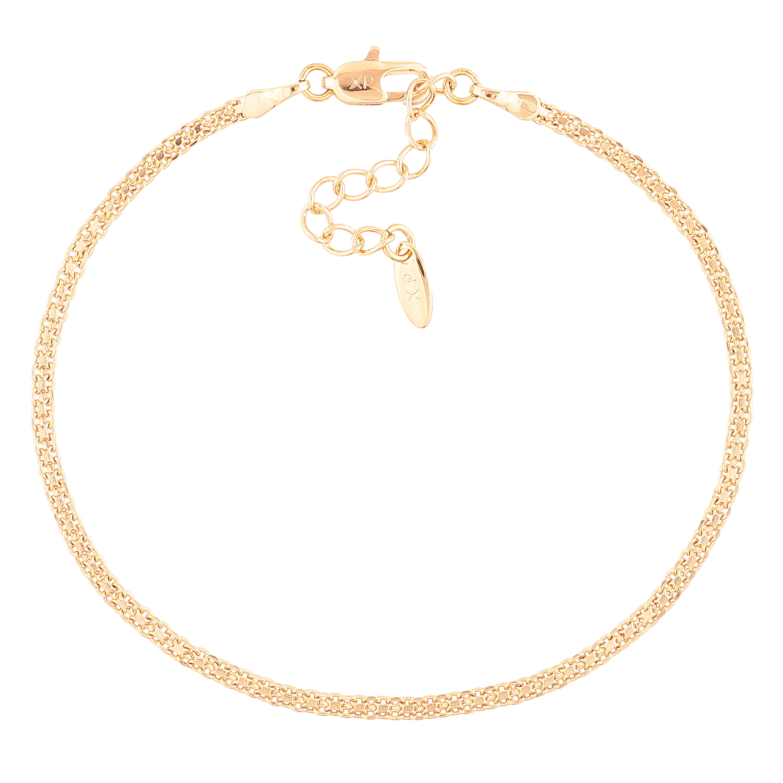 Браслет Xuping Позолота 18K Цепочка Итальянский Бисмарк размер с доп.цеп.19-22см х 2мм фото №1