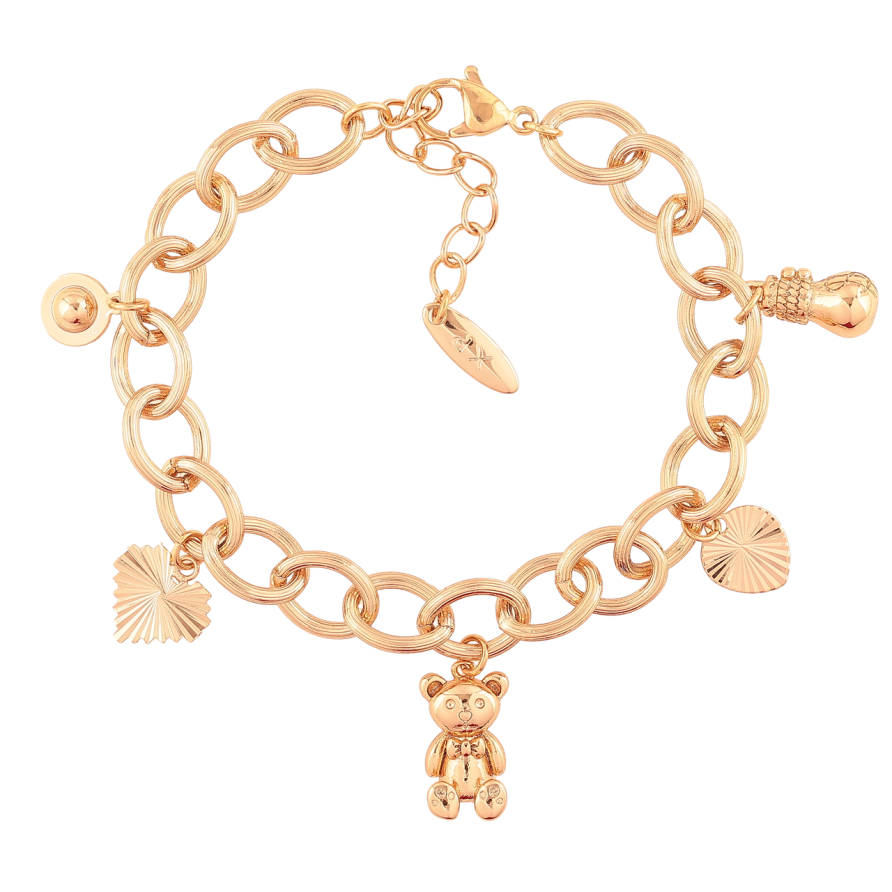 Браслет Xuping Позолота 18K «Ланцюжок Якірний з підвісками» розмір з доп.цеп.17-20.5см х 8мм фото №1 Браслет Xuping Позолота 18K «Ланцюжок Якірний з підвісками» розмір з доп.цеп.17-20.5см х 8мм фото №1