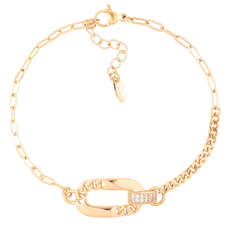 Браслет Xuping Позолота 18K Цепочка комбинированная с декоративной вставкой размер с доп.цеп.19-22см х 2-3мм фото №1