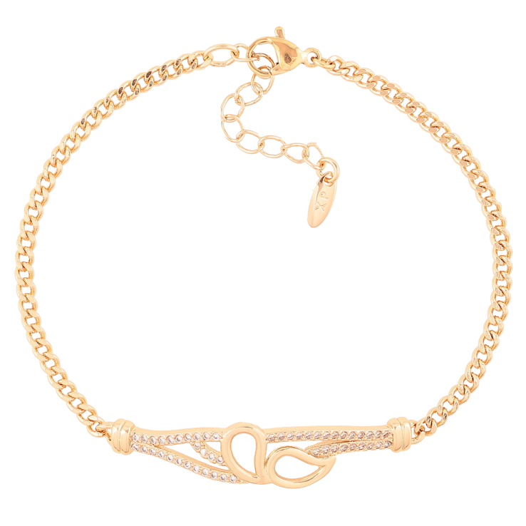 Браслет Xuping Позолота 18K Цепочка Панцирная с декоративной вставкой размер с доп.цеп.19-22см х 2.5мм фото №14