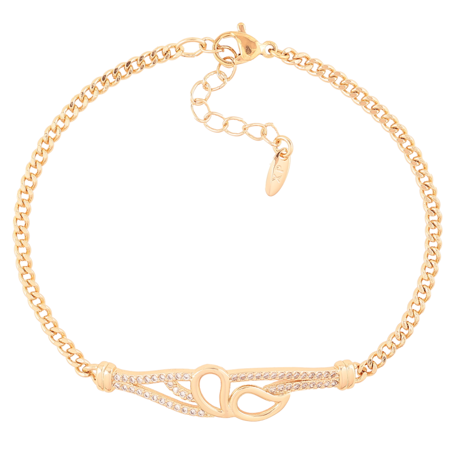 Браслет Xuping Позолота 18K Цепочка Панцирная с декоративной вставкой размер с доп.цеп.19-22см х 2.5мм фото №1