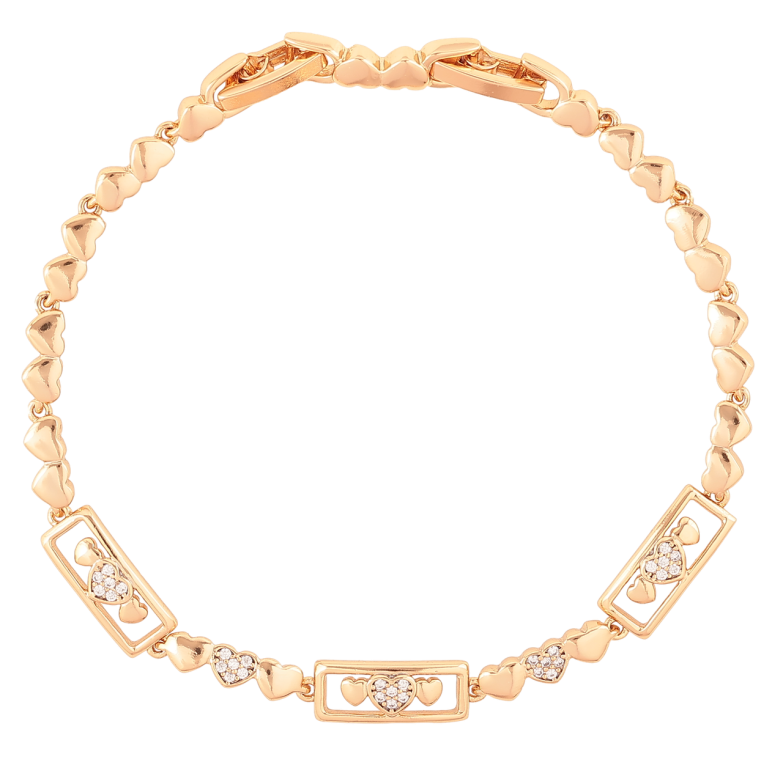 Браслет Xuping Позолота 18K «Сердечка з цирконієм» розмір з доп.замком 17,19см х 3-6мм фото №1 Браслет Xuping Позолота 18K «Сердечка з цирконієм» розмір з доп.замком 17,19см х 3-6мм фото №1