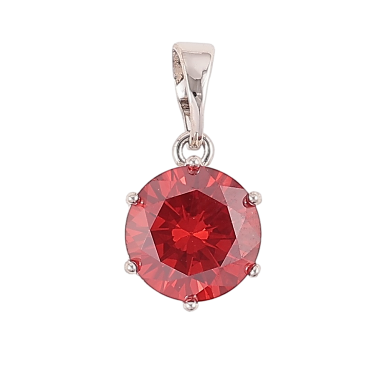 Кулон Xuping Родий Красный фианит, ø 9мм для цепочки до 5мм фото №2