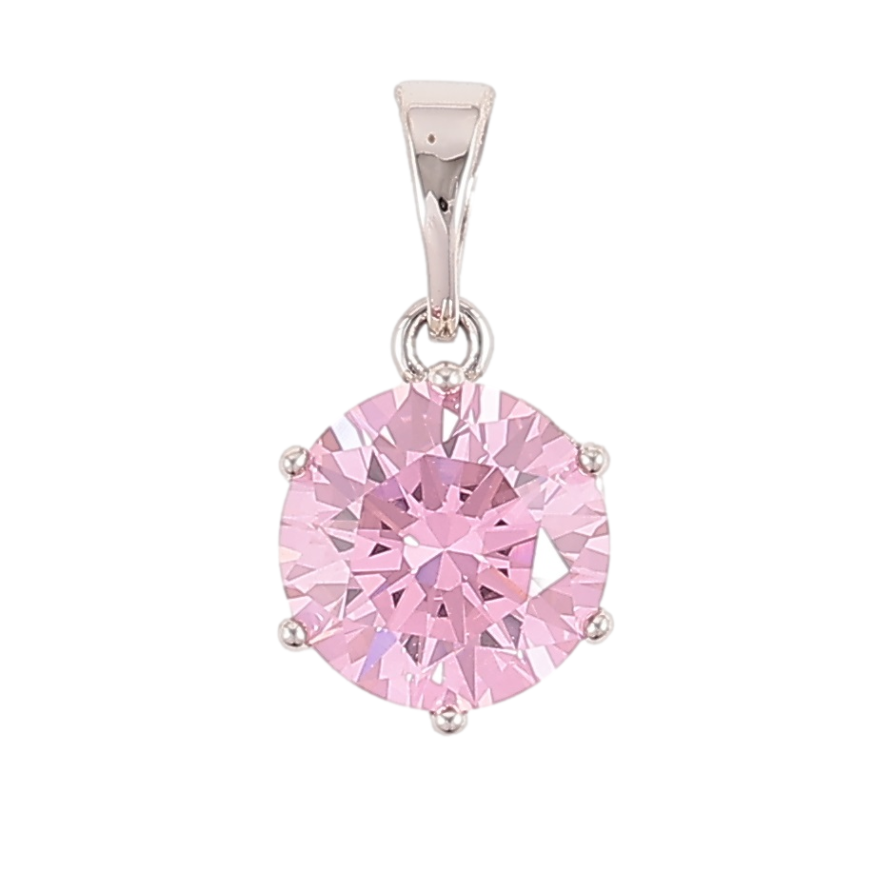 Кулон Xuping Родій «Рожевий фіаніт, ø 9мм» для ланцюжка до 5мм фото №1 Кулон Xuping Родій «Рожевий фіаніт, ø 9мм» для ланцюжка до 5мм фото №1