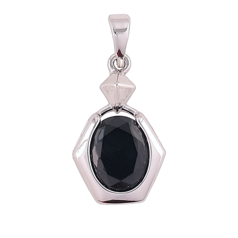 Кулон Xuping Родий Фигурная подвеска с черным фианитом для цепочки до 5мм фото №1