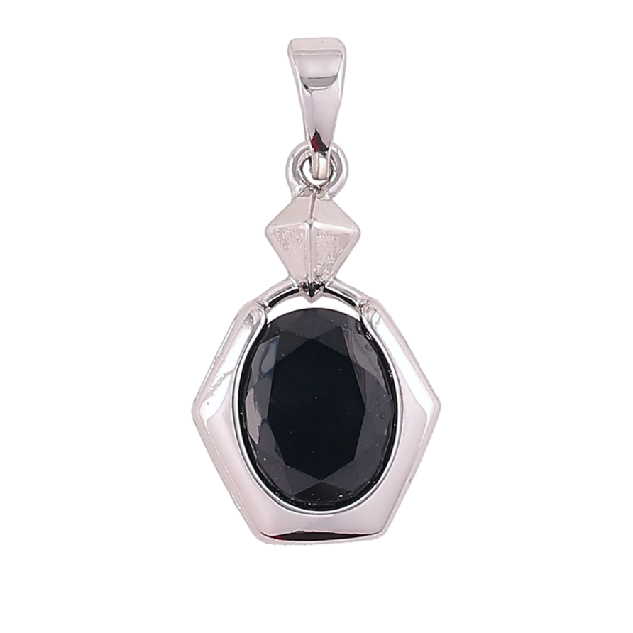 Кулон Xuping Родій «Фігурна підвіска з чорним фіанітом» для ланцюжка до 5мм фото №1