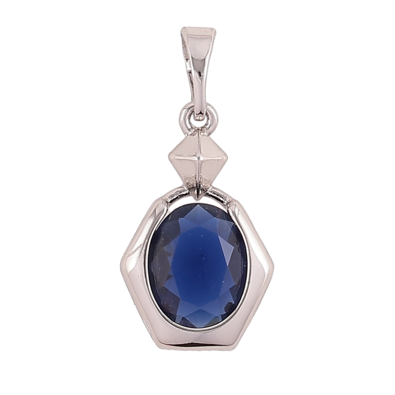 Кулон Xuping Родій «Фігурна підвіска з синім фіанітом» для ланцюжка до 5мм фото №1