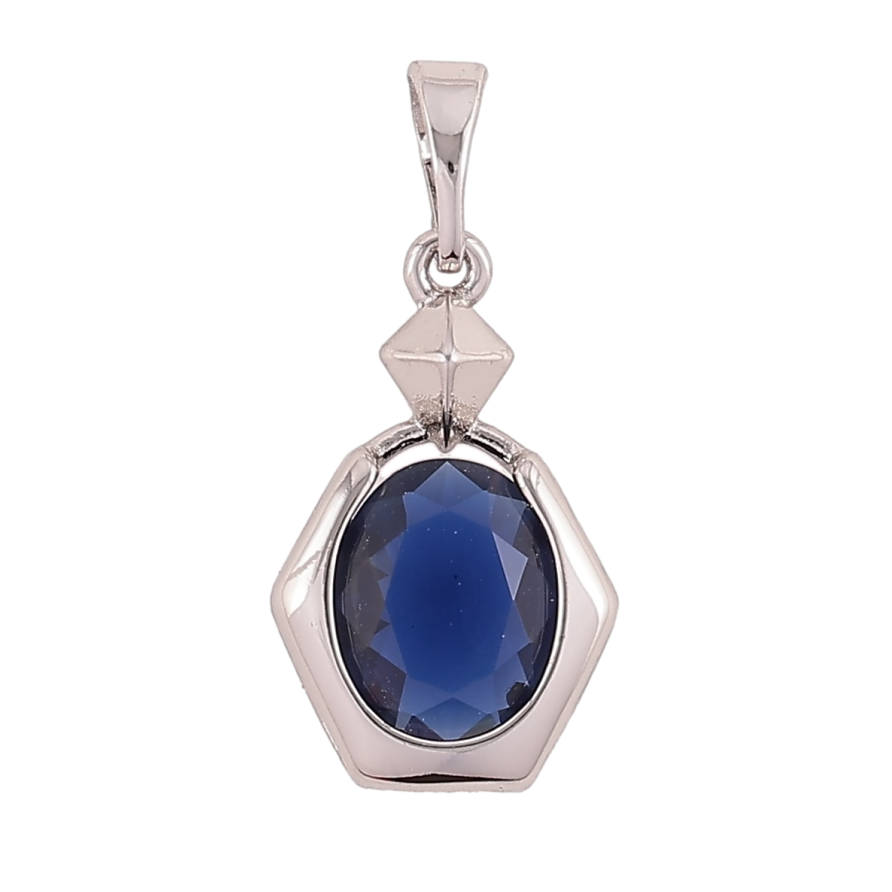 Кулон Xuping Родий Фигурная подвеска с синим фианитом для цепочки до 5мм фото №1
