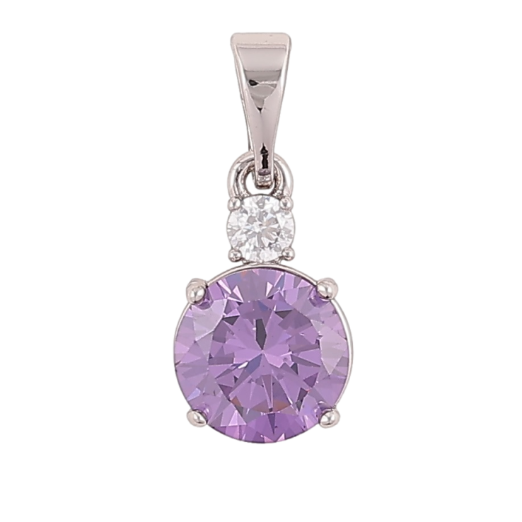 Кулон Xuping Родій «Бузковий фіаніт з цирконієм» для ланцюжка до 5мм фото №18