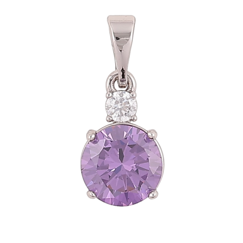 Кулон Xuping Родий Сиреневый фианит с цирконием для цепочки до 5мм фото №1