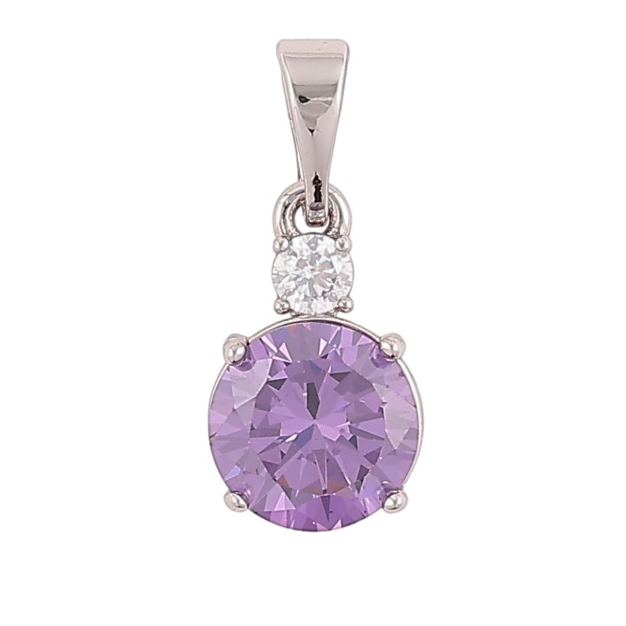 Кулон Xuping Родій «Бузковий фіаніт з цирконієм» для ланцюжка до 5мм фото №1