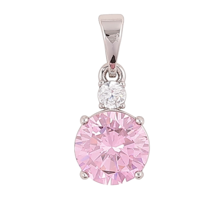 Кулон Xuping Родий Розовый фианит с цирконием для цепочки до 5мм фото №1