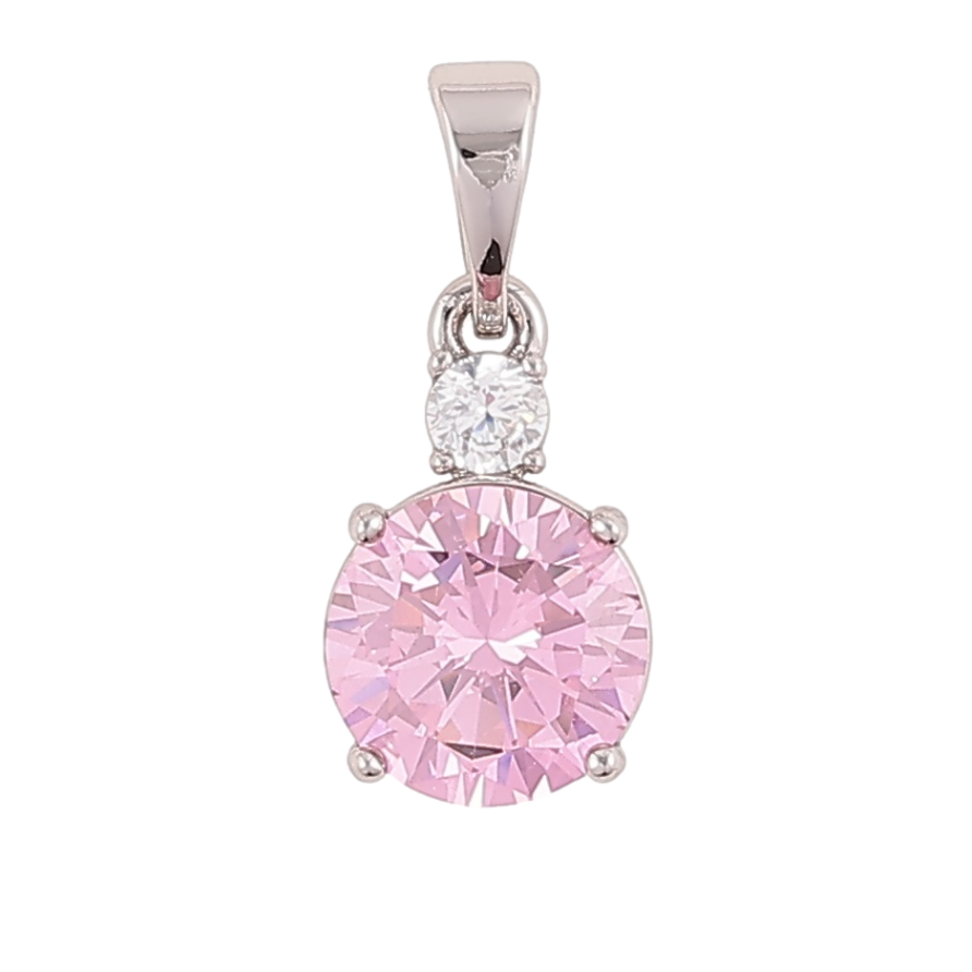 Кулон Xuping Родий Розовый фианит с цирконием для цепочки до 5мм фото №1