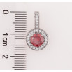 Кулон Xuping Родій «Червоний фіаніт в обрамленні цирконію, ø 10мм» для ланцюжка до 4мм фото №2