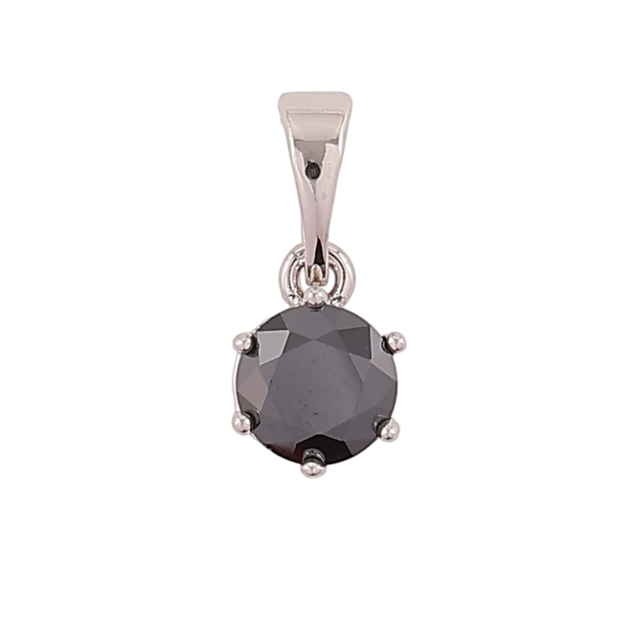 Кулон Xuping Родій «Чорний фіаніт, ø 6мм» для ланцюжка до 5мм фото №1