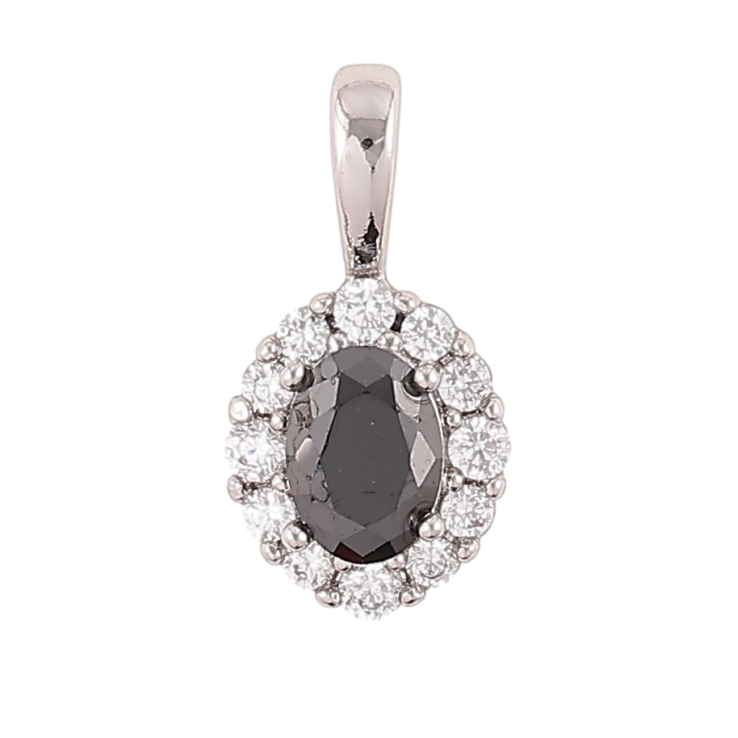 Кулон Xuping Родій «Чорний фіаніт в обрамленні цирконію» для ланцюжка до 3мм фото №12