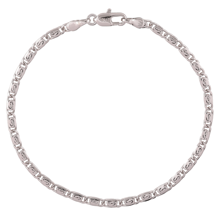 Браслет Xuping Родій «Ланцюжок плетіння Равлик» розмір 18.5см х 3мм фото №10 Браслет Xuping Родій «Ланцюжок плетіння Равлик» розмір 18.5см х 3мм фото №10