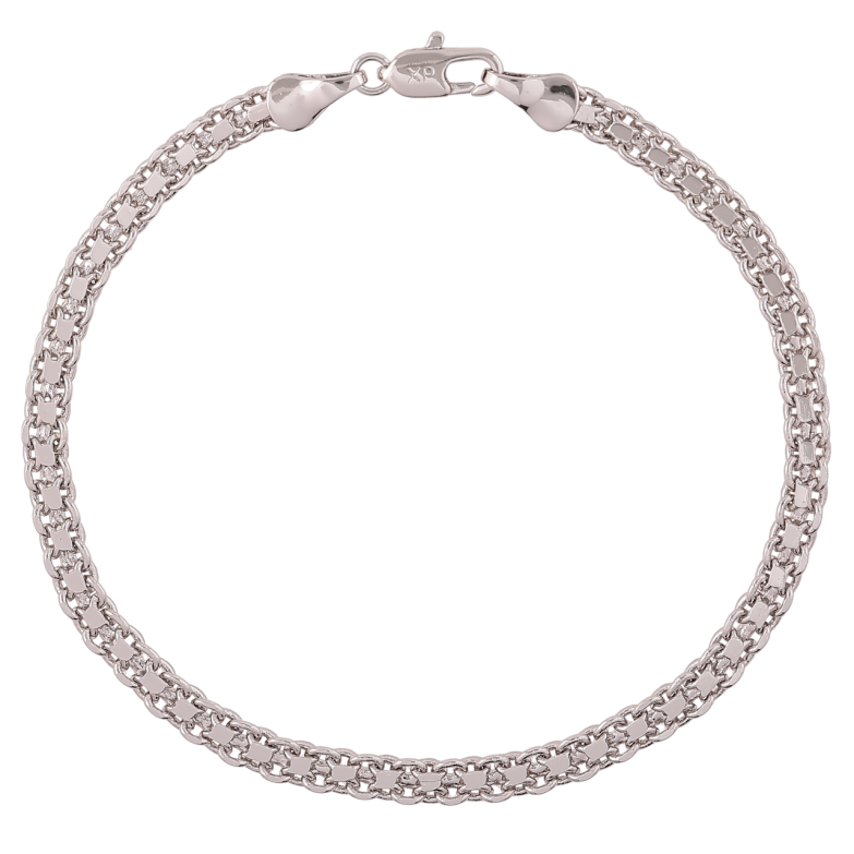 Браслет Xuping Родій «Ланцюжок плетіння Італійський Бісмарк» розмір 19.5см х 4мм фото №1 Браслет Xuping Родій «Ланцюжок плетіння Італійський Бісмарк» розмір 19.5см х 4мм фото №1