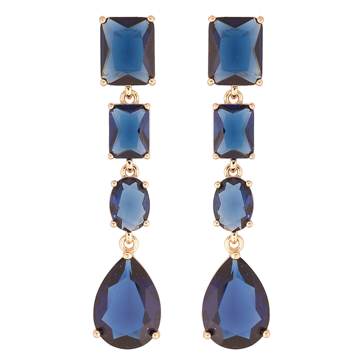 Сережки Xuping QQMM Позолота 18K пусети «Підвіски з синіх фіанітів» фото №24 Сережки Xuping QQMM Позолота 18K пусети «Підвіски з синіх фіанітів» фото №24