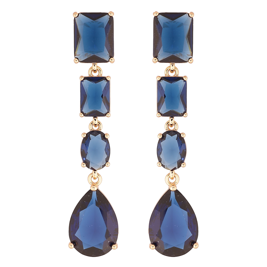 Серьги Xuping QQMM Позолота 18K пусеты Подвески из синих фианитов фото №1 Серьги Xuping QQMM Позолота 18K пусеты Подвески из синих фианитов фото №1