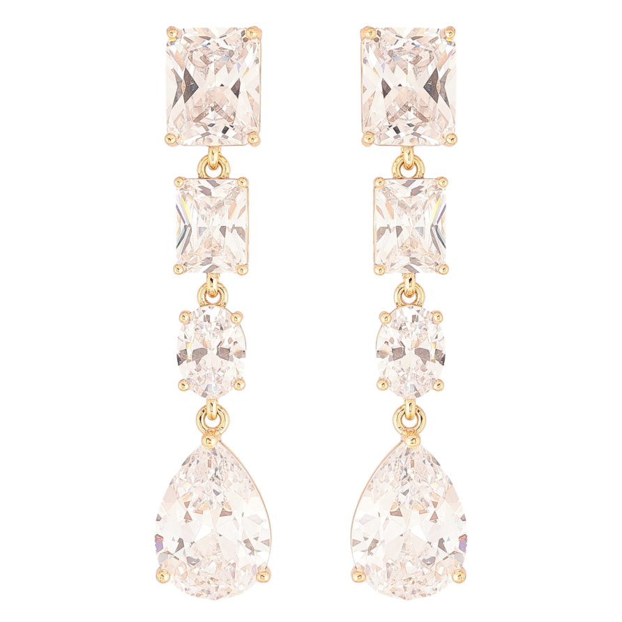 Сережки Xuping QQMM Позолота 18K пусети «Підвіски з фіанітів» фото №1 Сережки Xuping QQMM Позолота 18K пусети «Підвіски з фіанітів» фото №1