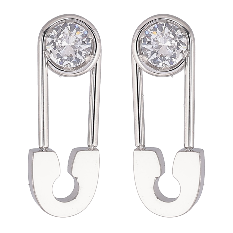 Сережки Xuping TTM Stainless Steel колір Родій пусети «Шпильки з фіанітами» фото №1