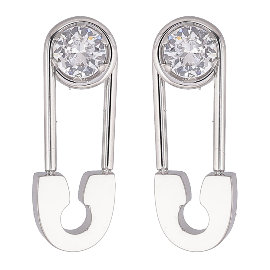 Сережки Xuping TTM Stainless Steel колір Родій пусети «Шпильки з фіанітами» фото №1