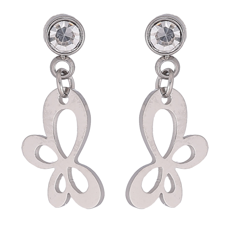 Серьги Xuping TTM Stainless Steel цвет Родий пусеты Подвески с кристаллами и бабочками фото №1 Серьги Xuping TTM Stainless Steel цвет Родий пусеты Подвески с кристаллами и бабочками фото №1