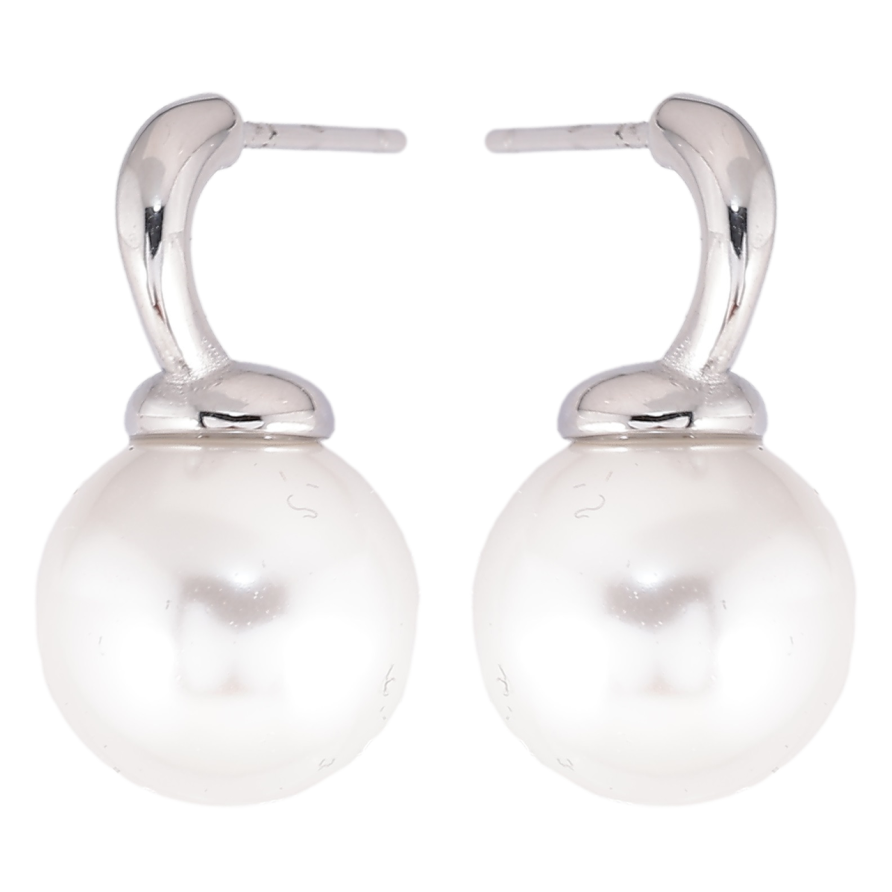 Серьги Xuping TTM Stainless Steel цвет Родий пусеты Жемчужины фото №1