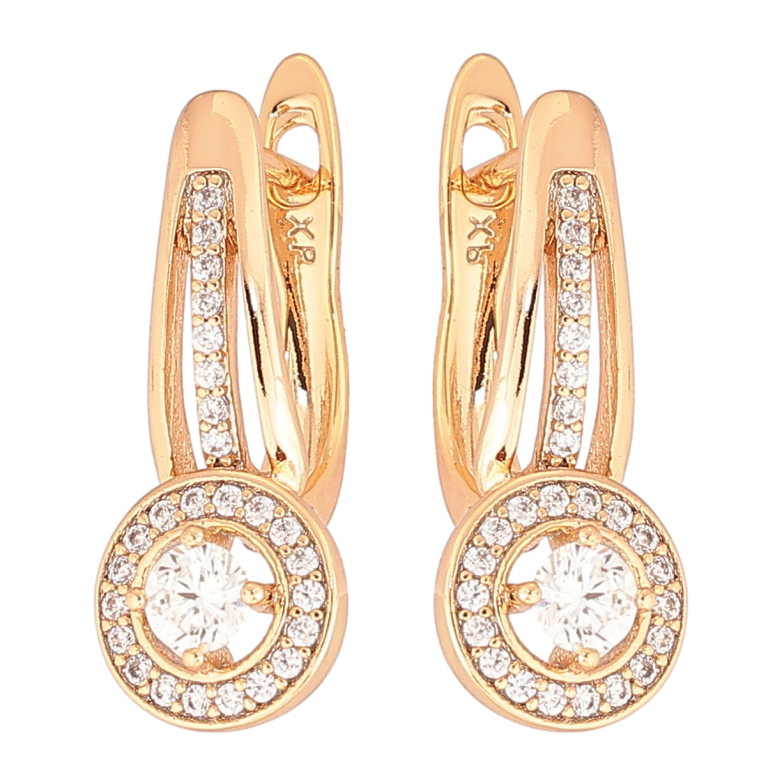 Сережки Xuping Позолота 18K англійський замок «Інкрустація цирконієм» фото №1