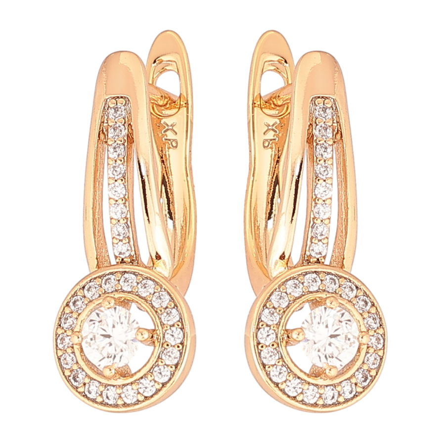 Серьги Xuping Позолота 18K английский замок Инкрустация цирконием фото №1