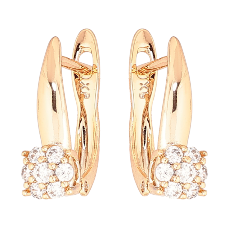 Серьги Xuping Позолота 18K английский замок Кристальные цветочки фото №2 Серьги Xuping Позолота 18K английский замок Кристальные цветочки фото №2