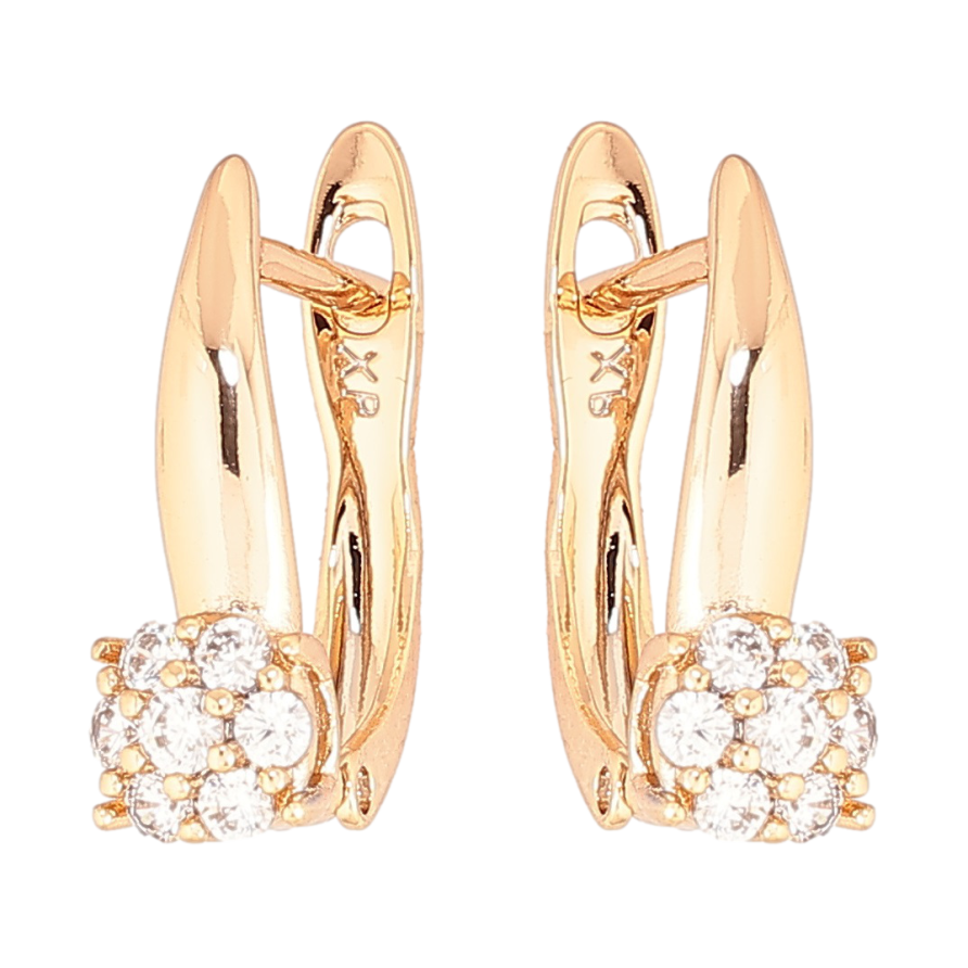 Серьги Xuping Позолота 18K английский замок Кристальные цветочки фото №1 Серьги Xuping Позолота 18K английский замок Кристальные цветочки фото №1