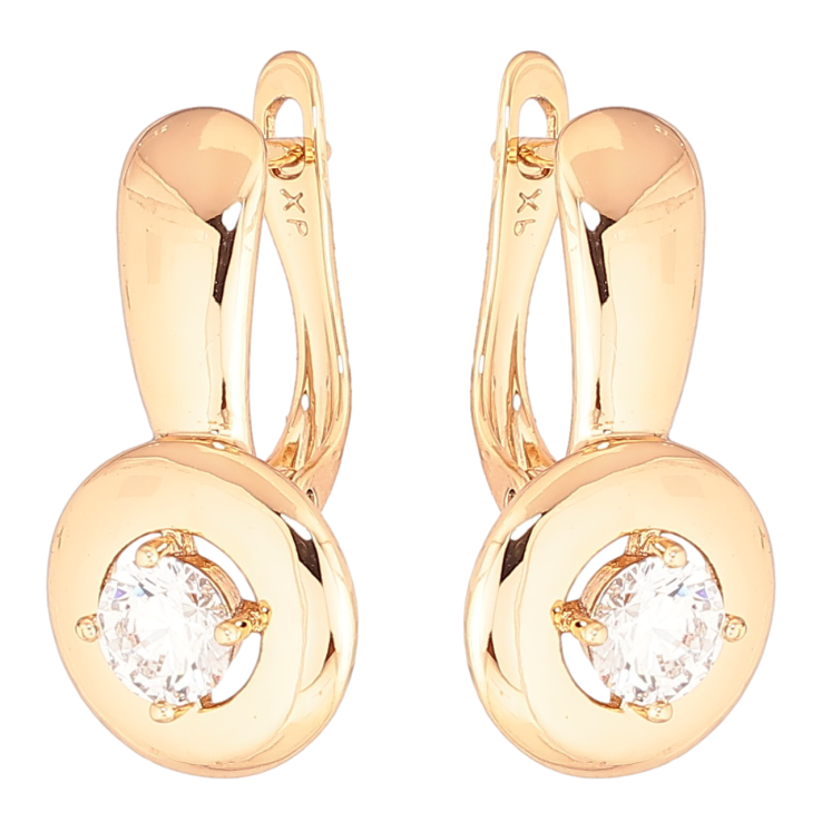 Серьги Xuping Позолота 18K английский замок Узор с вставками циркония фото №22 Серьги Xuping Позолота 18K английский замок Узор с вставками циркония фото №22