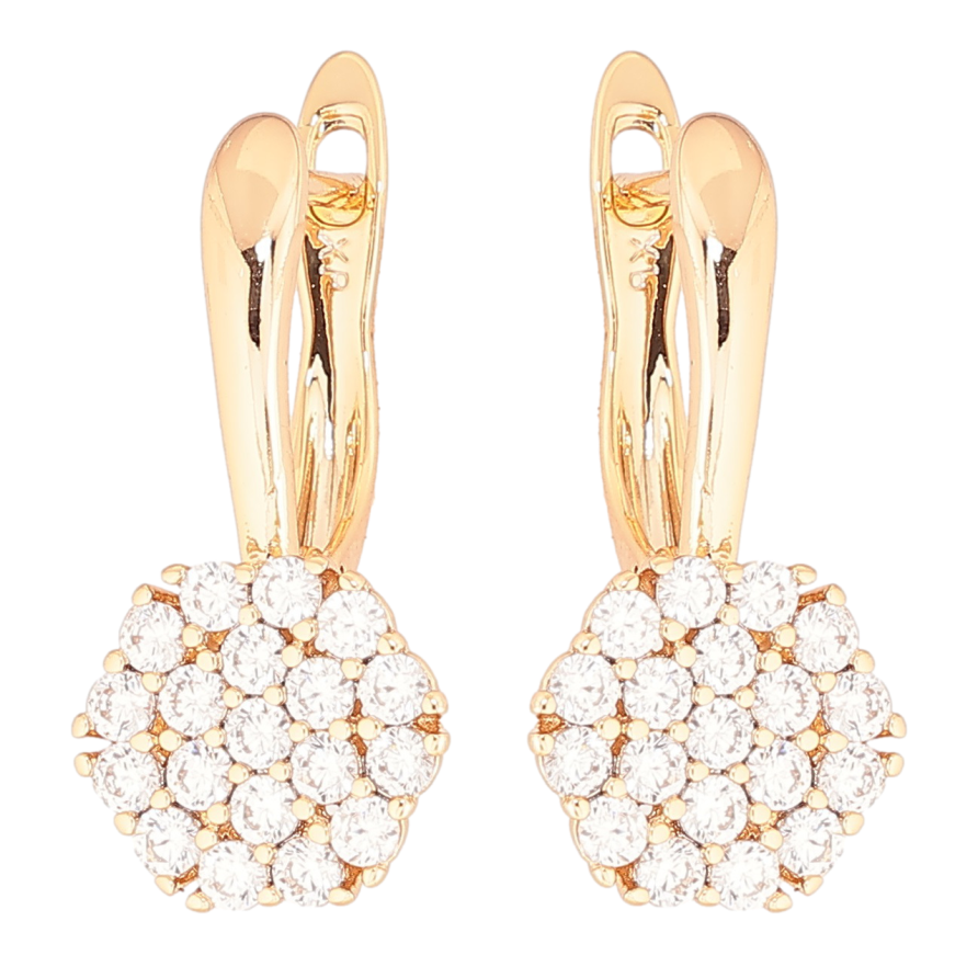 Серьги Xuping Позолота 18K английский замок Инкрустация цирконием фото №1