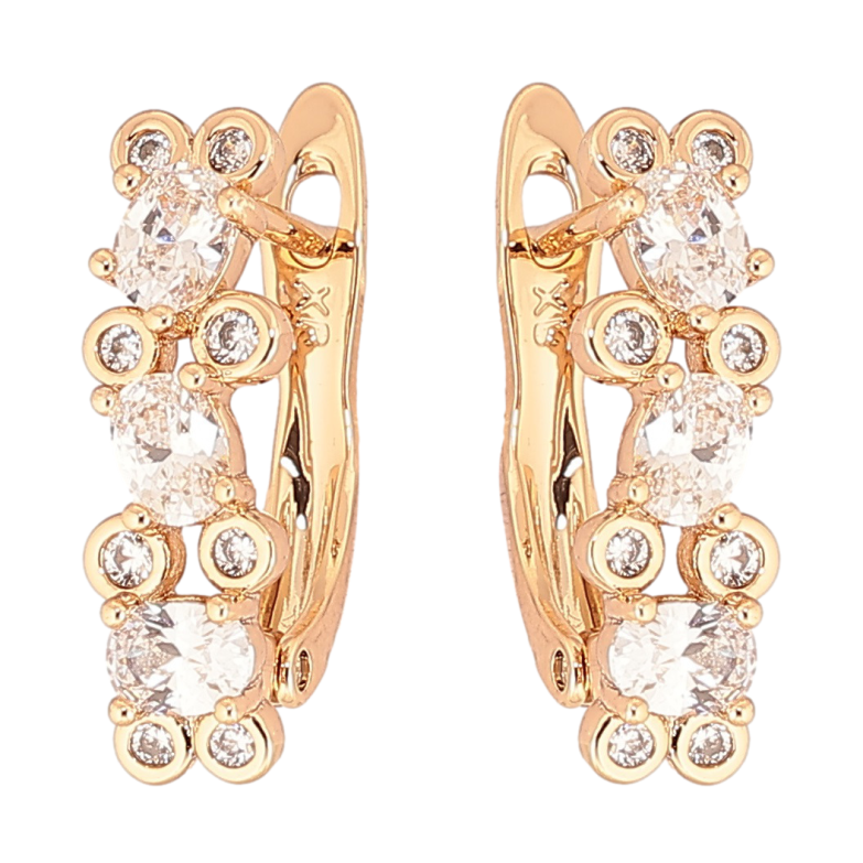Серьги Xuping Позолота 18K английский замок Инкрустация цирконием фото №1