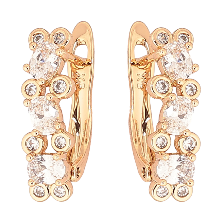 Серьги Xuping Позолота 18K английский замок Инкрустация цирконием фото №1