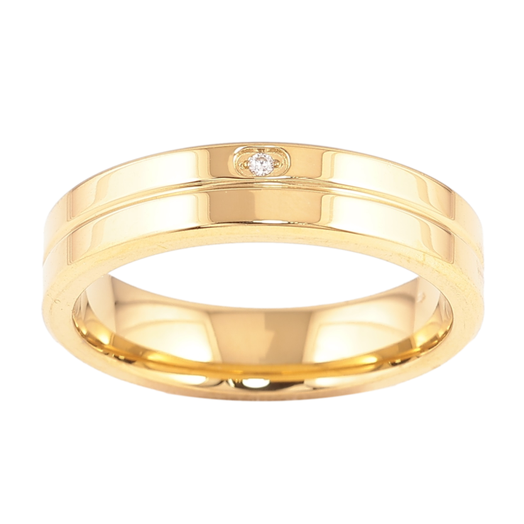 Каблучка Xuping TTM Stainless Steel Колір 14К «Візерунок з цирконієм, шир. 4.5мм» фото №12