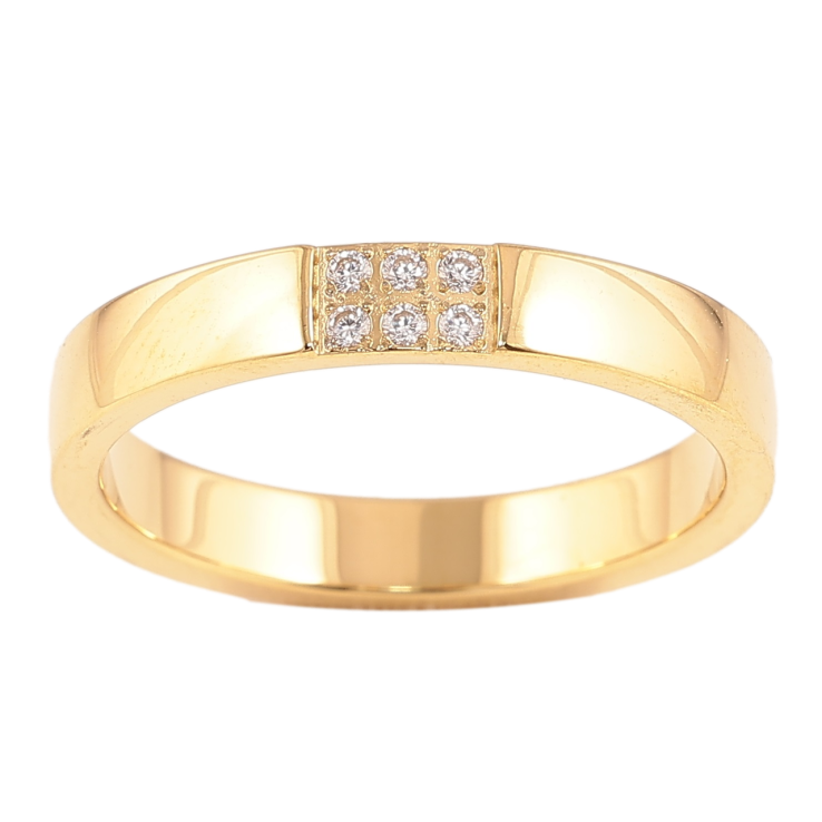 Каблучка Xuping TTM Stainless Steel Колір 14К «Візерунок із цирконієм, шир. 3мм» фото №11