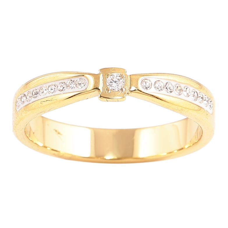 Кольцо Xuping TTM Stainless Steel Цвет 14К Узор с цирконием фото №1