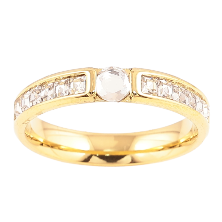 Кольцо Xuping TTM Stainless Steel Цвет 14К Кристальная дорожка, шир. 3.5мм фото №22