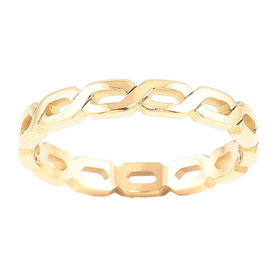 Каблучка Xuping TTM Stainless Steel Колір 14К «Декоративний візерунок» фото №1